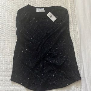 Black long sleeve blouse with sparkles